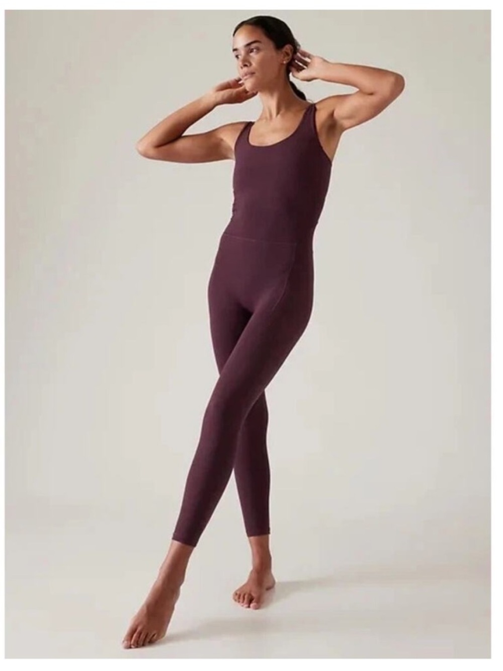 Athleta Salutation Bodysuit Burgundy Activewear Small yoga Pilates